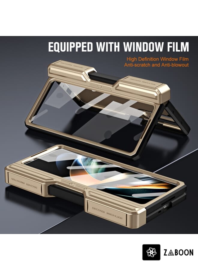 Zaboon Protective Case Cover For Samsung Galaxy Z Fold4 TPU + PC Integrated All-inclusive Shockproof  with Pen - Image 3