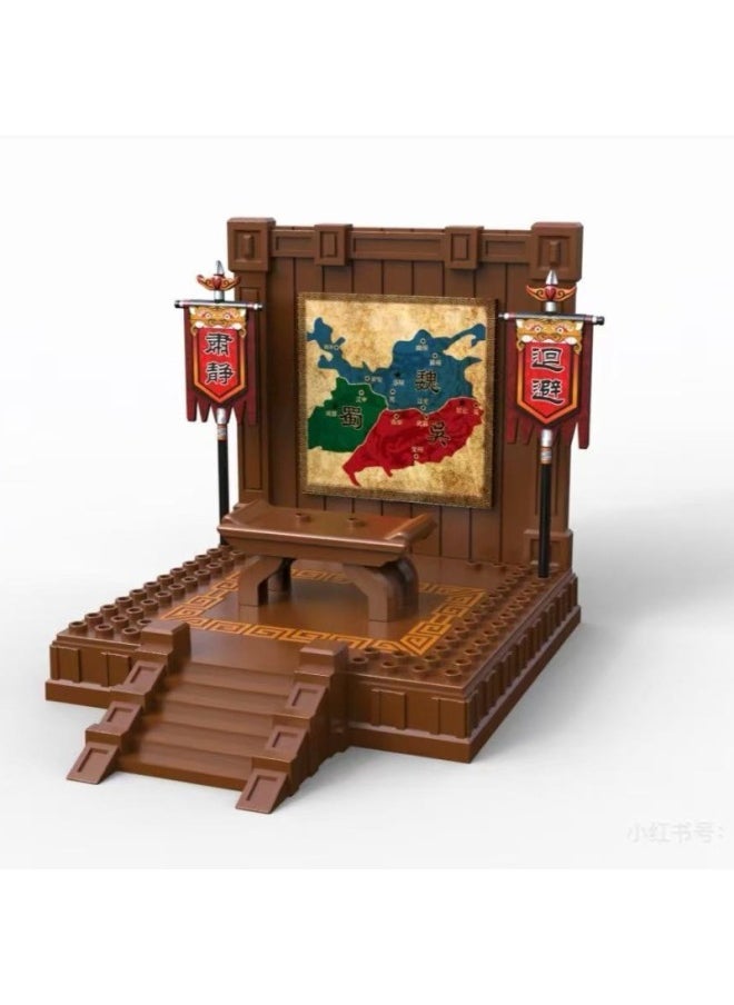 Map Of The Three Kingdoms Ancient Wei Wu Shu Bing Tai Third Party Man Boy Sand Table Ornaments Assembled Building Blocks Toys-Color:Comes With 2 Flags