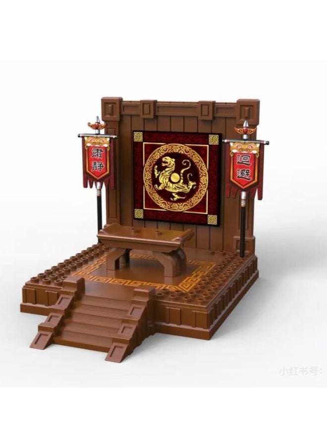 Map Of The Three Kingdoms Ancient Wei Wu Shu Bing Tai Third Party Man Boy Sand Table Ornaments Assembled Building Blocks Toys-Color:Comes With 2 Flags