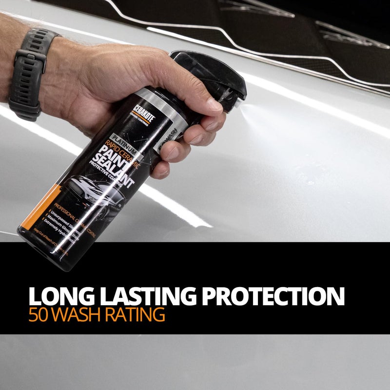 CERAKOTE Â® Platinum Rapid Ceramic Paint Sealant Spray - 14 oz. - 50 Wash Rating - Maximum Gloss u0026 Shine â€“ Extremely Hydrophobic â€“ Unmatched Slickness - Ceramic Spray Coating - Image 3