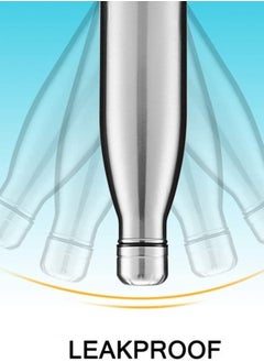 Vitacelli 1000ml Stainless Steel Water Bottle Double Walled Sports Water Bottle Vacuum Insulated Cola Shape Travel Thermal Flask Free, Silver SUS304  - Image 3