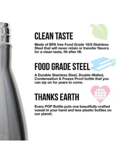 Vitacelli 1000ml Stainless Steel Water Bottle Double Walled Sports Water Bottle Vacuum Insulated Cola Shape Travel Thermal Flask Free, Silver SUS304  - Image 5