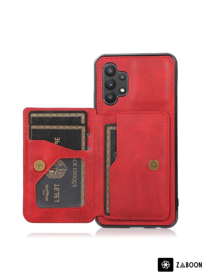 Zaboon Protective Case For Samsung Galaxy A32 4G Calf Texture Magnetic Card Bag PU - Image 4