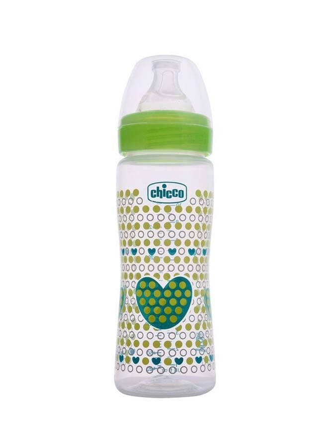 Chicco زجاجة تغذية الرفاهية (330 مل، سريعة) 4 شهور+ تدفق سريع (أخضر) - Image 1