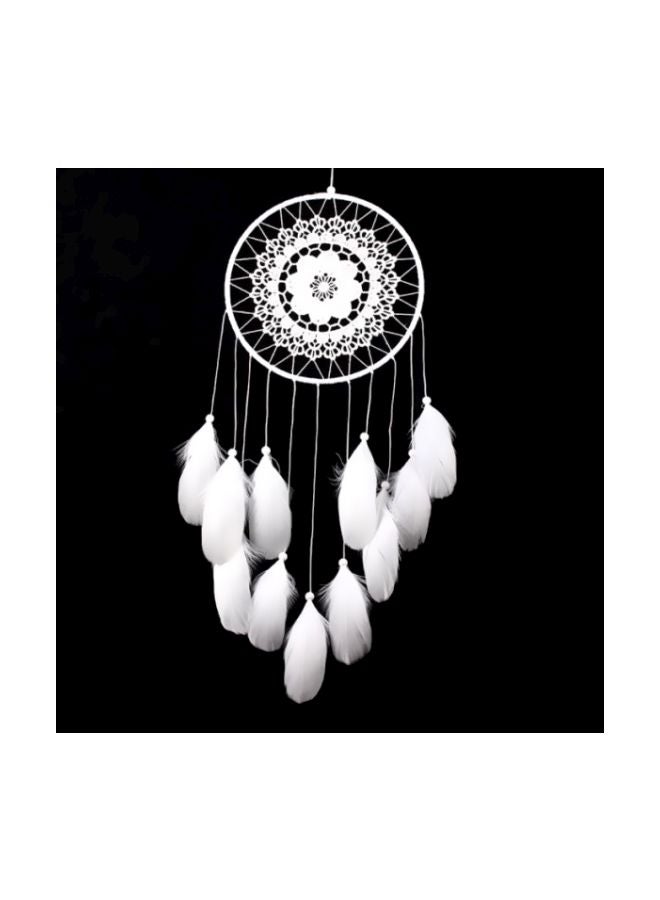 Creative Goose Feather Floating Lace Dream Catcher White One Size 