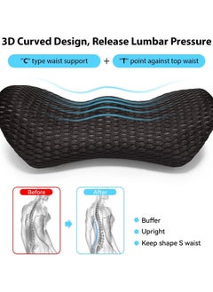 Generic Memory Foam Lumbar Support Back Cushion Pillow Balanced Firmness for Lower Back Pain Relief - Ideal Back Pillow for Office Chair,Car Seat, Recliner, Bed  - Image 3