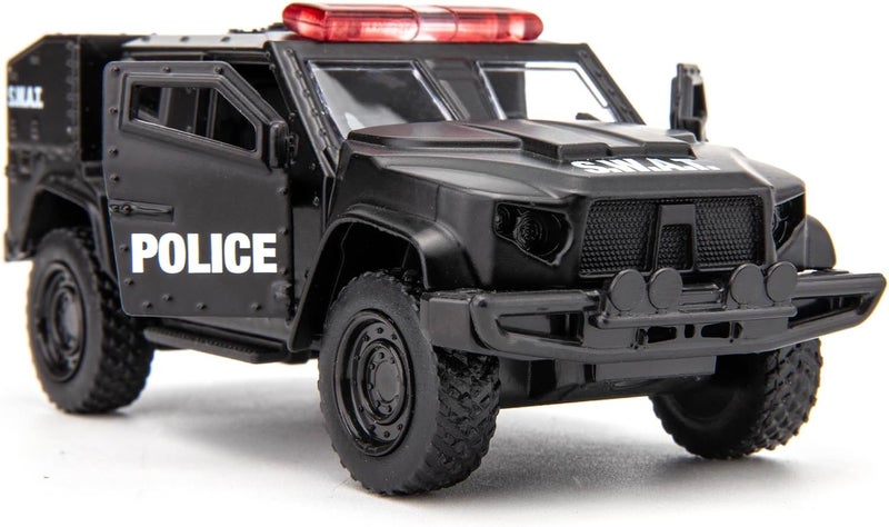 BDTCTK Balanced structure 1/36 Scale JLTV Armored Car Police Car Model, Zinc Alloy Die-Cast Pull Back Vehicles Kid Toys for Boy Girl Gift (Black), 654412P Global standard quality - Image 1