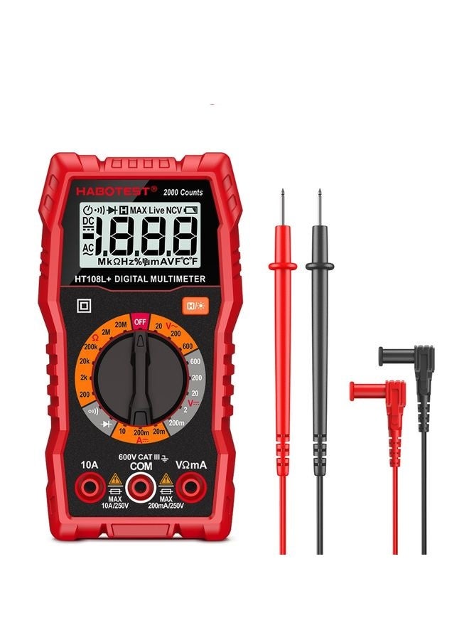 HT108L 600V 10A LCD Digital Multimeter DC Voltage Diode Frequency Multitester Current Tester  - Image 1