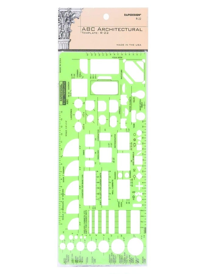 قالب Rapidesign ABC المعماري بمقياس 1/4 بوصة، قطعة واحدة (R22)