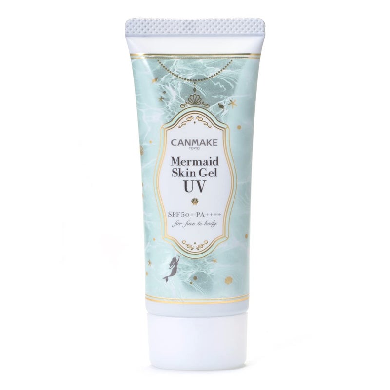 Canmake Mermaid Skin Gel 1.4 oz (40g) Sunscreen, Off with Face Wash (C01 CICA*Mint) - Image 1