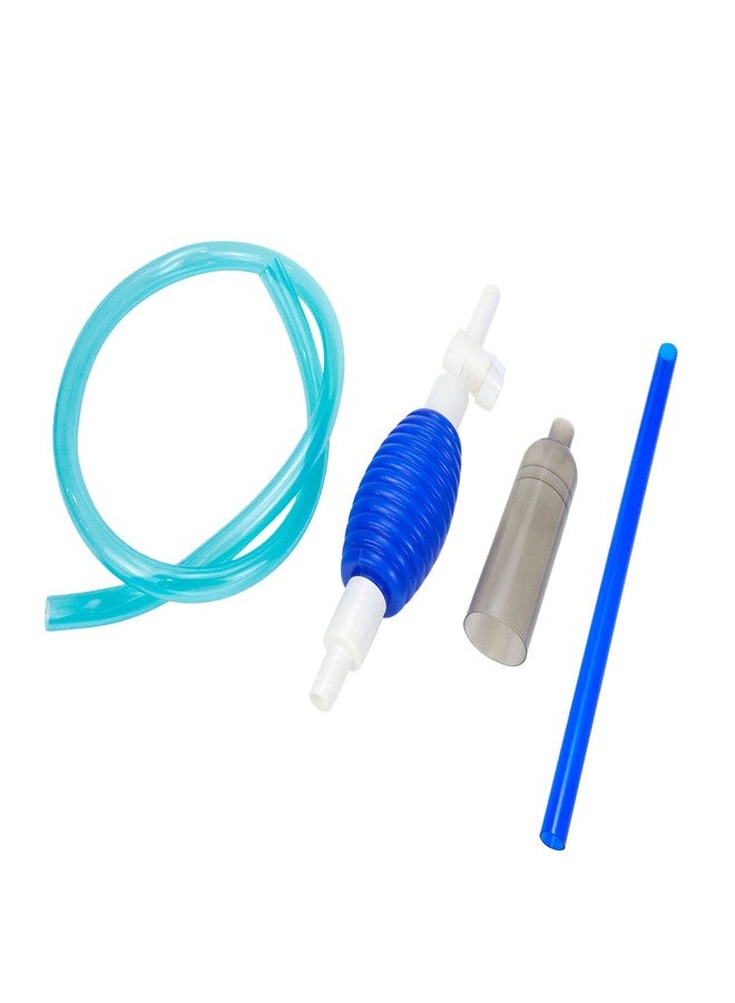 FarBoat 2sets Aquarium Siphon Water Changer Fish Tank Gravel Cleaner with Long Nozzle for Cleaning Changing Water (Blue) - Image 2