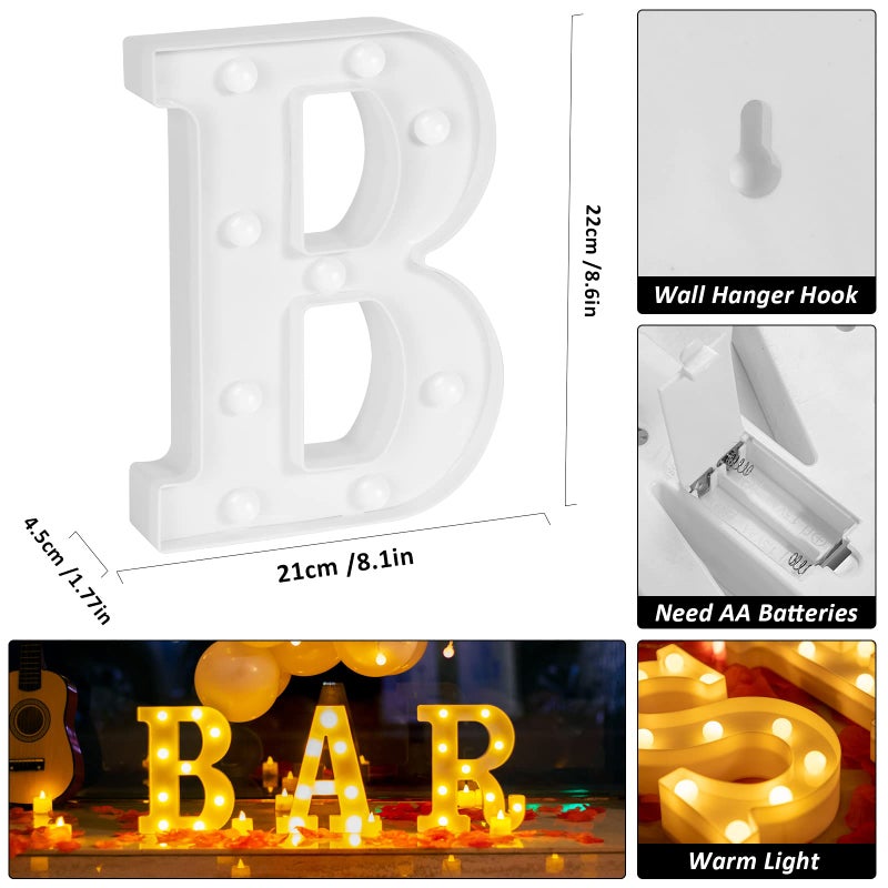GPUSFAK BAR Marquee Light Up Letters - LED Letter Number Light Sign Decoration for Birthday Home Table Decor White - Image 4