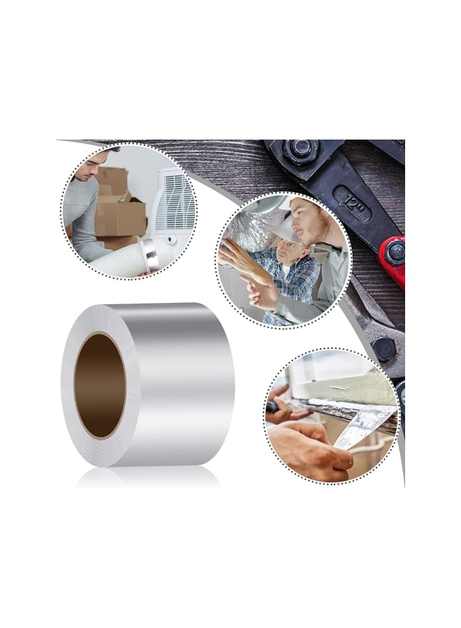promass Aluminum Foil Duct Tape 5cmHeavy Duty, High Temperature Sealing & Patching, Perfect for HVAC, Air Ducts,Metal Repair, Foamboard, Insulation, Dryer Vent, Ductwork(2PCS) - Image 4