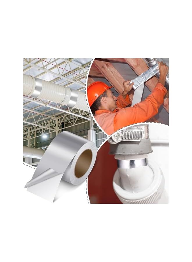 promass Aluminum Foil Duct Tape 5cmHeavy Duty, High Temperature Sealing & Patching, Perfect for HVAC, Air Ducts,Metal Repair, Foamboard, Insulation, Dryer Vent, Ductwork(2PCS) - Image 5