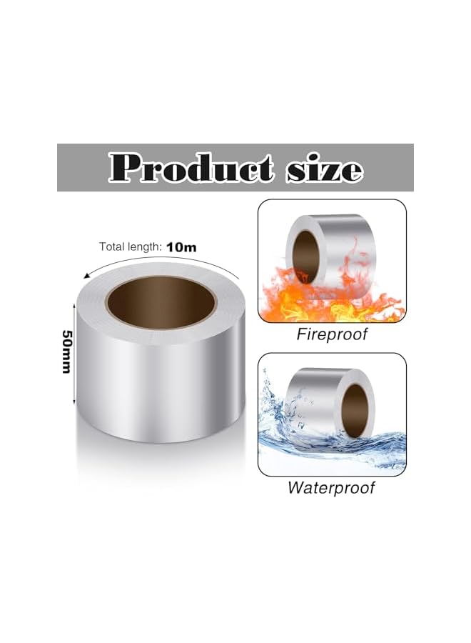 promass Aluminum Foil Duct Tape 5cmHeavy Duty, High Temperature Sealing & Patching, Perfect for HVAC, Air Ducts,Metal Repair, Foamboard, Insulation, Dryer Vent, Ductwork(2PCS) - Image 2