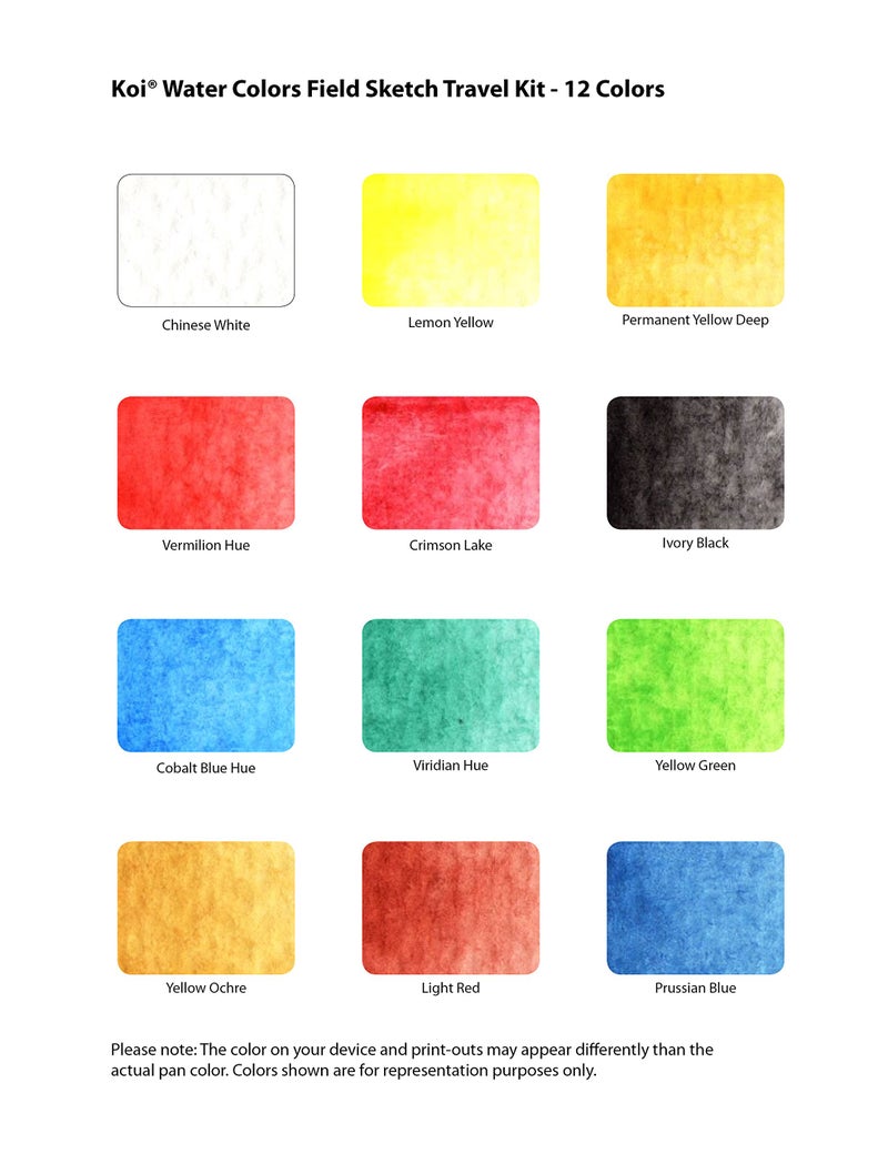 Sakura Koi Water Color Set with Waterbrush, (12 Assorted) - Image 2