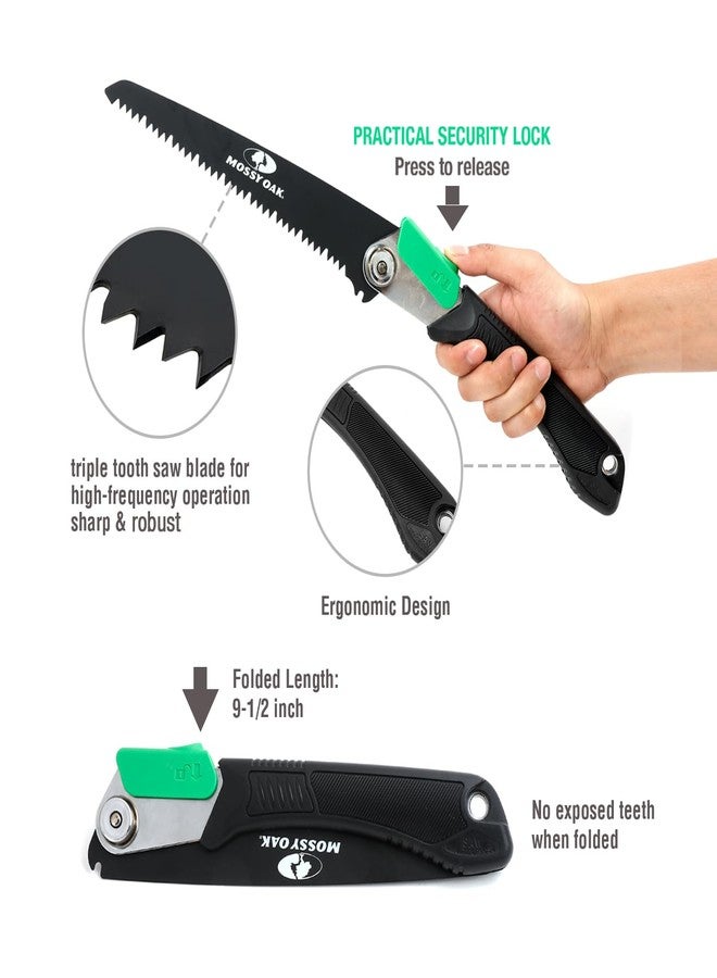 موسي أوك منشار موسى أوك القابل للطي 3 في 1، منشار يدوي للتقليم بشفرة للخشب والمعادن والبلاستيك، منشار تخييم مناسب لحقائب الظهر والصيد والأنشطة البرية، مع حقيبة مرفقة. - Image 3