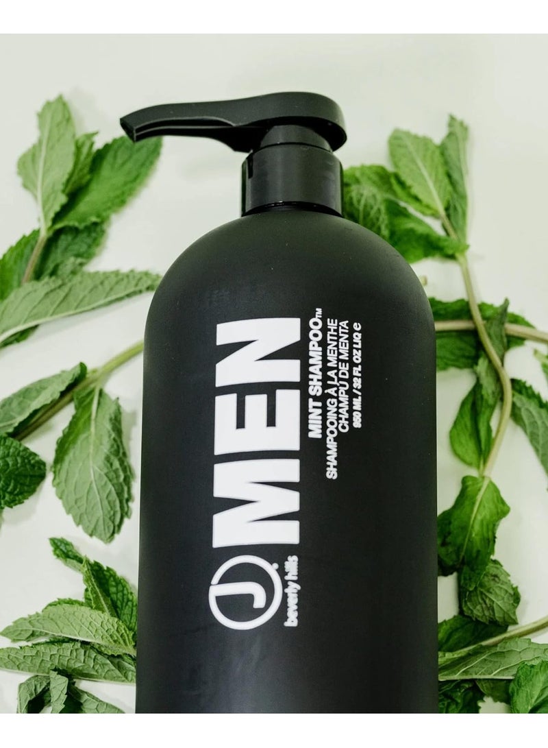 J Beverly Hills J Beverly Hills Men's Mint Shampoo with Peppermint oil for a Healthy Scalp, (12 Oz, 32 Oz)  - Image 2