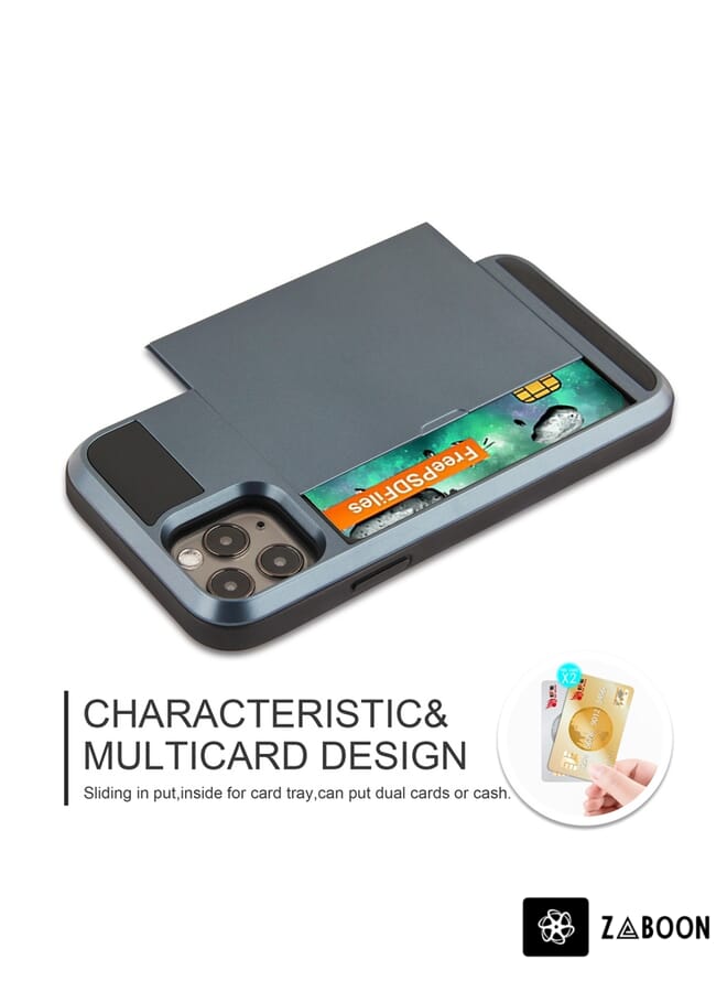 Zaboon Protective Case Cover For iPhone 11 Pro Multifunction Armor Slide Card Slot - Image 3