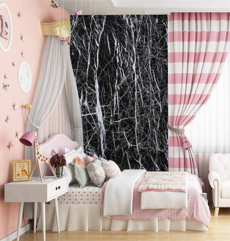 Elton DIY Wall Paper/Wall Sticker Self Adhesive BlackLiving Room Bed Room Decoration Furniture Almirah Table Tops Cabinet Make Over Interior Exterior Easily Removable Black Marble(45x500cm) - Image 2