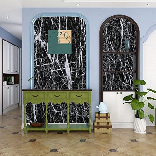 Elton DIY Wall Paper/Wall Sticker Self Adhesive BlackLiving Room Bed Room Decoration Furniture Almirah Table Tops Cabinet Make Over Interior Exterior Easily Removable Black Marble(45x500cm) - Image 3