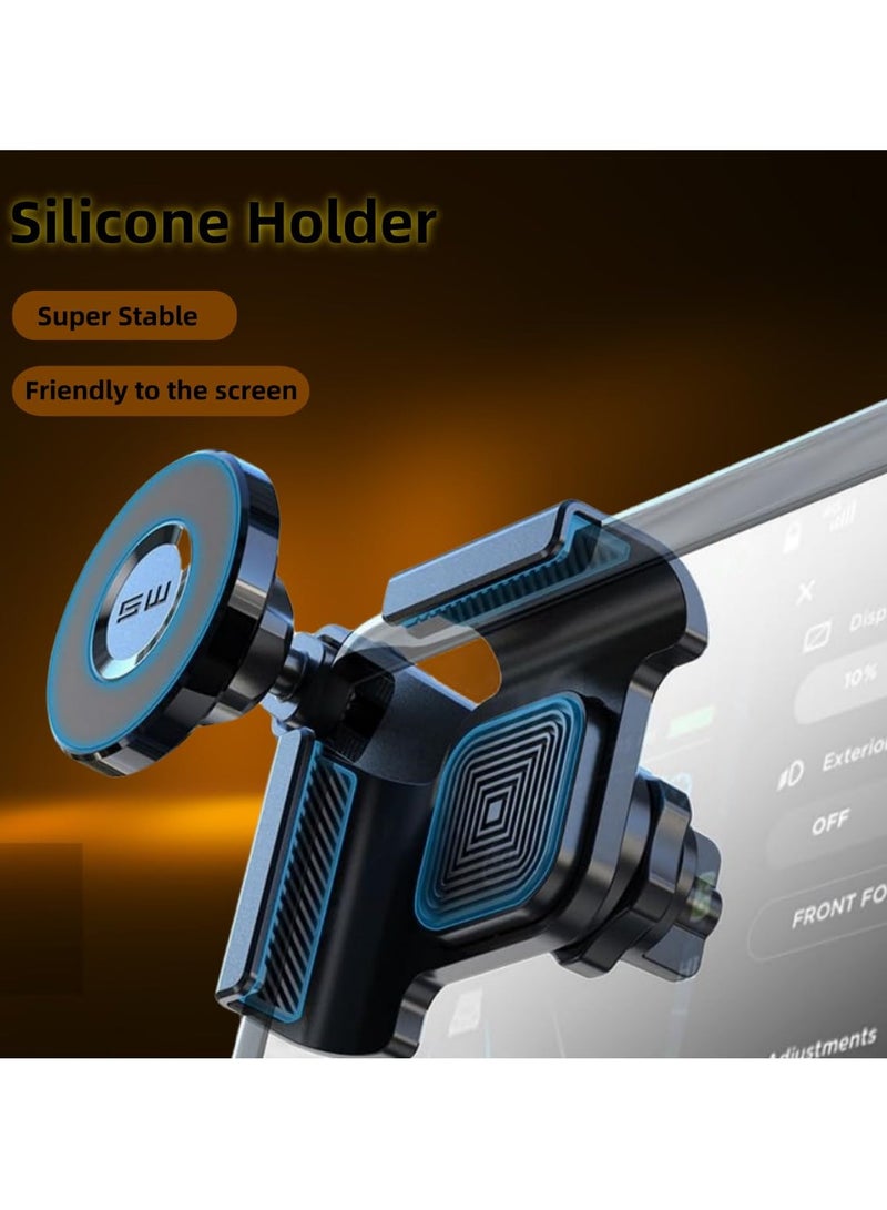 SOLARAE حامل هاتف ، حامل هاتف مغناطيسي عالمي للسيارة لملحقات تسلا موديل 3/Y ، يناسب جميع هواتف آيفون وأندرويد ، مع ملحقات حلقة مغناطيسية ، قابل للتعديل ، حامل سيارة مغناطيسي ماغسيف - Image 4