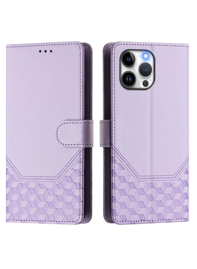 Zaboon Case For iPhone 13 Pro Max Honeycomb Embossing RFID Leather Phone Case - Image 2