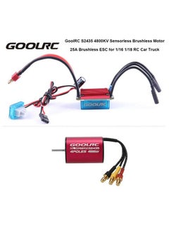 GoolRC Original S2435 4800Kv Sensorless Brushless Motor And 25A Brushless Esc Combo Set For 1/16 1/18 Rc Car Truck  - Image 4