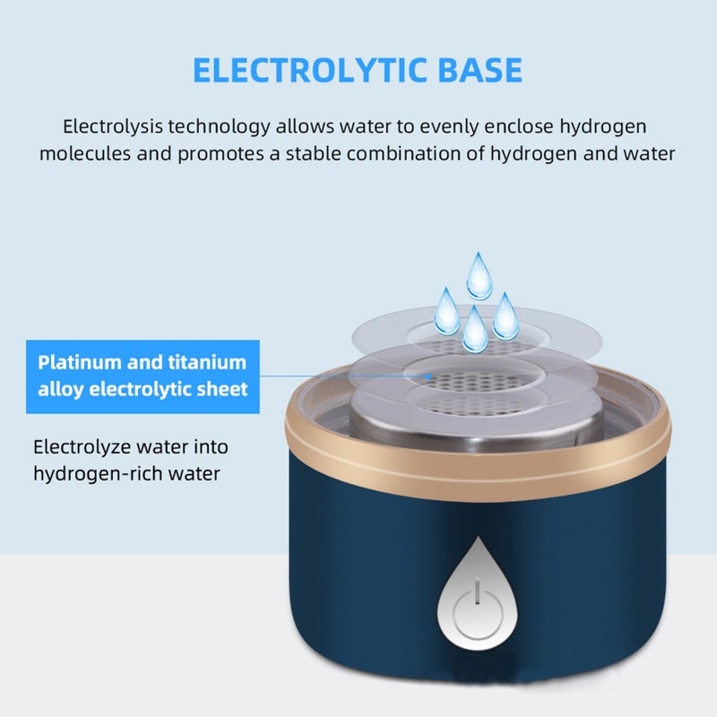 زجاجة مولّد ماء غني بالهيدروجين محمولة بسعة 420 مل - زجاجة ماء هيدروجين قابلة لإعادة الشحن (كأس زجاجي) - Image 5
