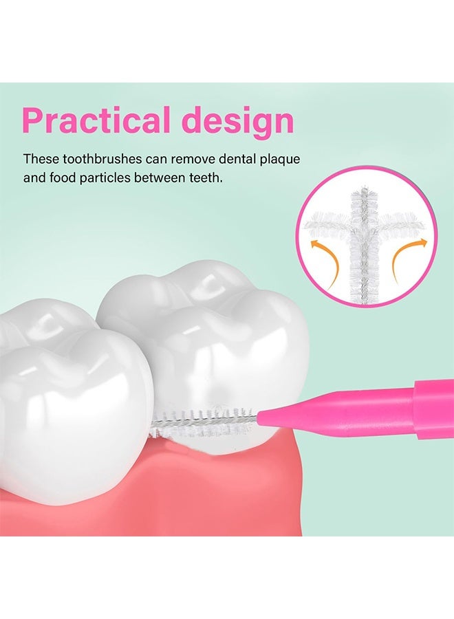 Depend 30Pcs Interdental Brushes Dental Floss Toothpick Braces Brush Tooth Cleaning Tool Interdental Brush Tooth Care Tool, Dental Teeth Cleaning Tools (Yellow, Pink, Blue) - Image 3