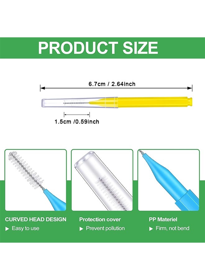 Depend 30Pcs Interdental Brushes Dental Floss Toothpick Braces Brush Tooth Cleaning Tool Interdental Brush Tooth Care Tool, Dental Teeth Cleaning Tools (Yellow, Pink, Blue) - Image 2