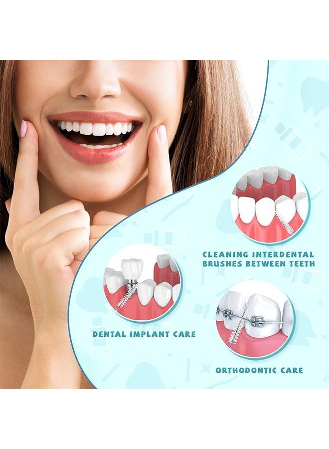 Depend 30Pcs Interdental Brushes Dental Floss Toothpick Braces Brush Tooth Cleaning Tool Interdental Brush Tooth Care Tool, Dental Teeth Cleaning Tools (Yellow, Pink, Blue) - Image 4