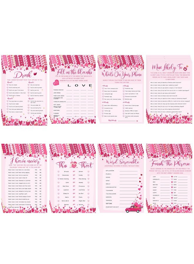 Sinload Happy Galentine's Day Game Cards 8 Games for 10 Guests Galentine Activities The Girl's Night Party Ideas Bachelorette Party Favors Best Friend Valentines Gifts for Women Besties Adults 40 Pcs - Image 1