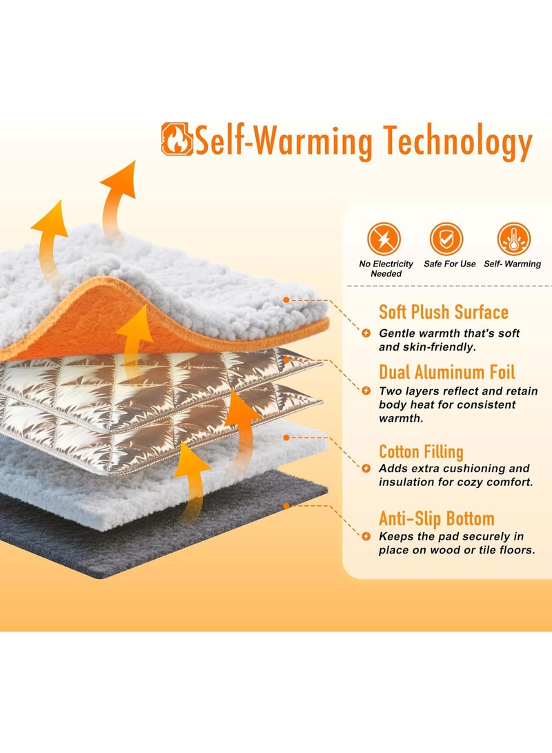Bukela Self Warming Cat Bed, Heated Cat Bed, 2.0 Upgraded Dual-Layer Thermal Foil Heating Pad, Plush Self-Heating Pet Mat for Crate, Floor, with Removable Washable Cover, Non-Slip, 15"x19" - Image 5