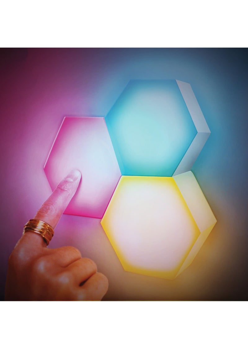 أب ستايل 3 قطع من مصابيح LED تحت الخزانة، إضاءة داخلية صغيرة تعمل بالبطارية، إضاءة RGB لسلالم المطبخ، إضاءة LED ذكية للخزانة، إضاءة تعمل باللمس لألواح الحائط، مصابيح ليلية LED مع جهاز تحكم عن بعد لاسلكي.  - Image 3
