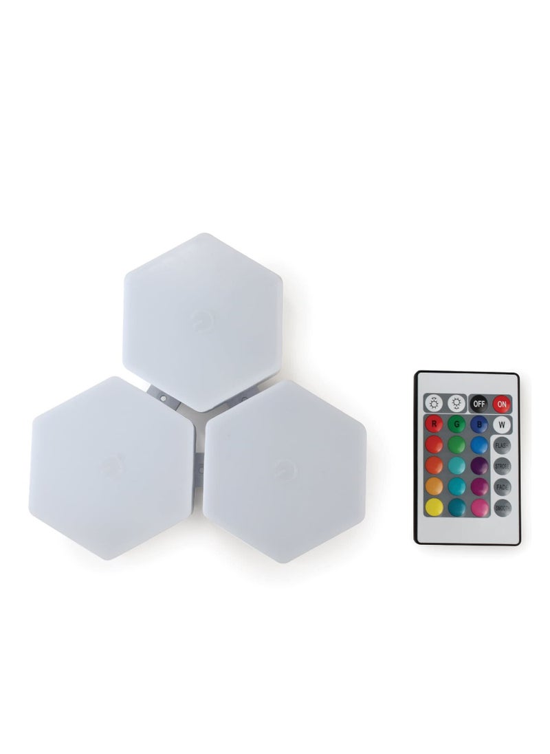 أب ستايل 3 قطع من مصابيح LED تحت الخزانة، إضاءة داخلية صغيرة تعمل بالبطارية، إضاءة RGB لسلالم المطبخ، إضاءة LED ذكية للخزانة، إضاءة تعمل باللمس لألواح الحائط، مصابيح ليلية LED مع جهاز تحكم عن بعد لاسلكي.  - Image 4
