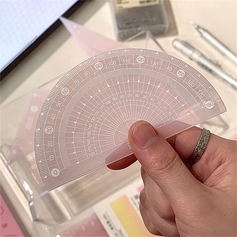 Yellow 20cm Geometry Set with Ruler Protractor Triangle for School Drafting - Image 4