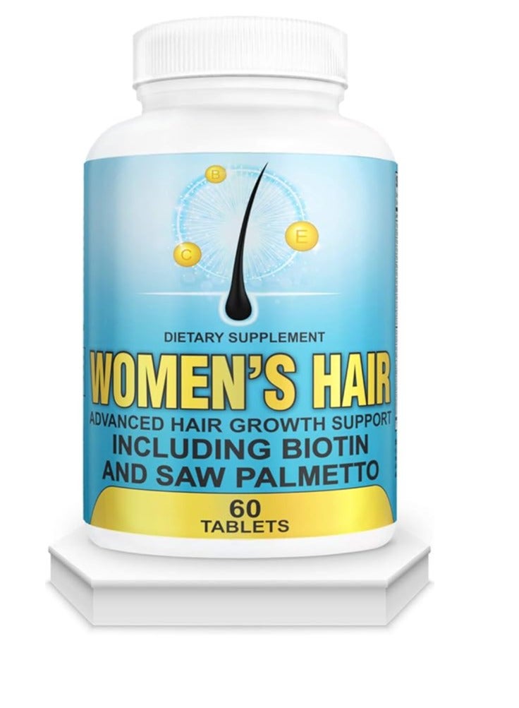 نوترا برو فيتامينات نمو الشعر مع البلميط المنشاري للنساء 60 قرصًا