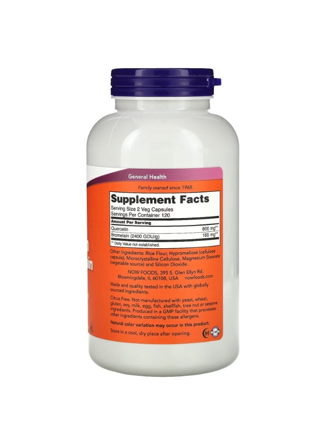 ناو كيرسيتين مع بروميلين، 240 كبسولة نباتية - Image 2