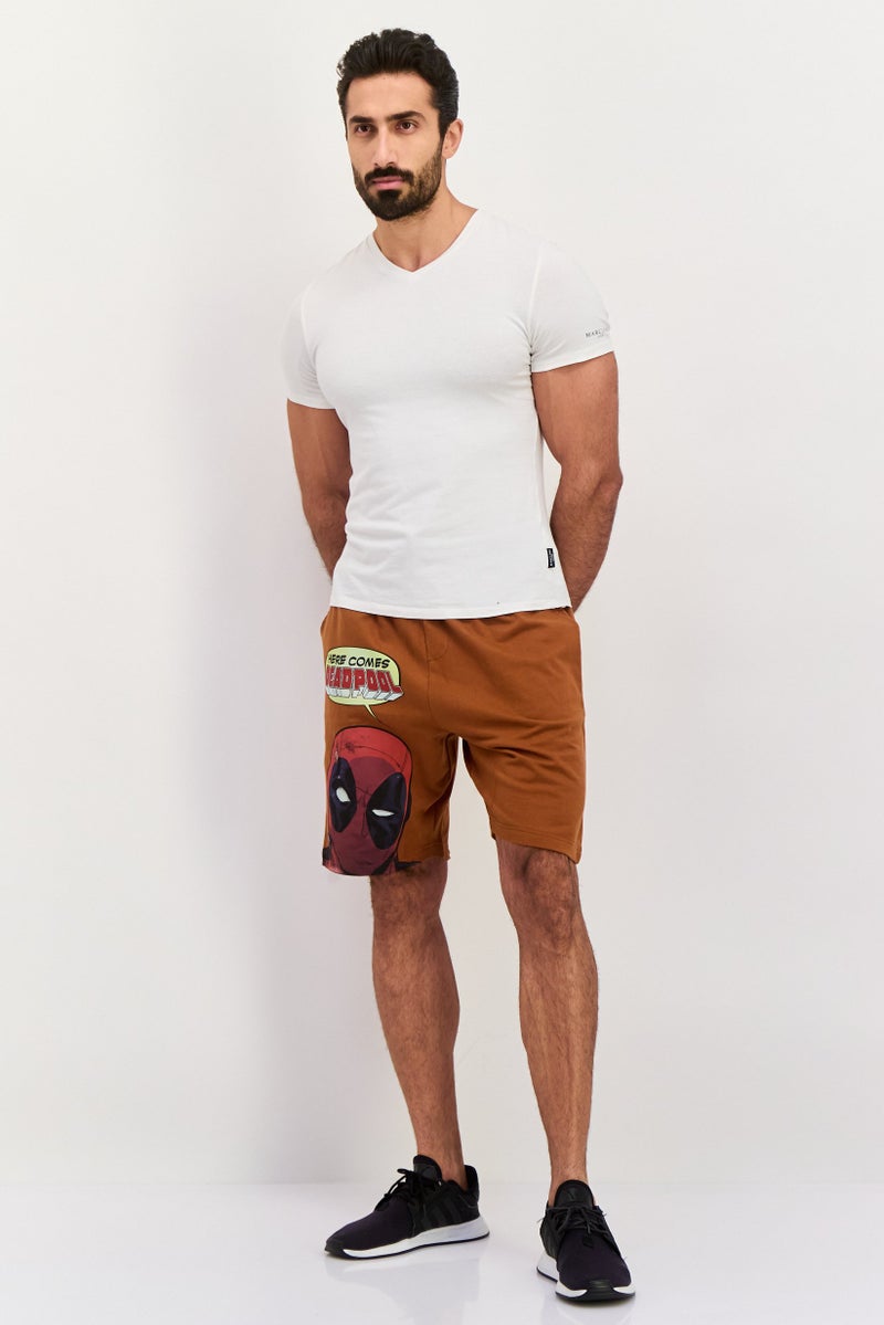 MARVEL Men Deadpool Basic Shorts, Brown - Image 4