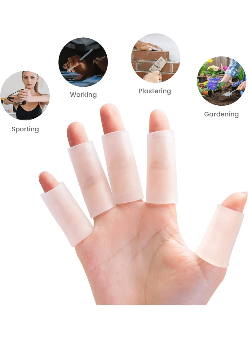 SYOSI 20 قطعة واقيات أصابع جل – أغطية أصابع سيليكون ناعمة لراحة الأصابع المتشققة، الفقاعات، الثآليل، والجلد السميك – قابلة للغسل، غير قابلة للانزلاق، دعم مبطن للأصابع للرجال والنساء - Image 3
