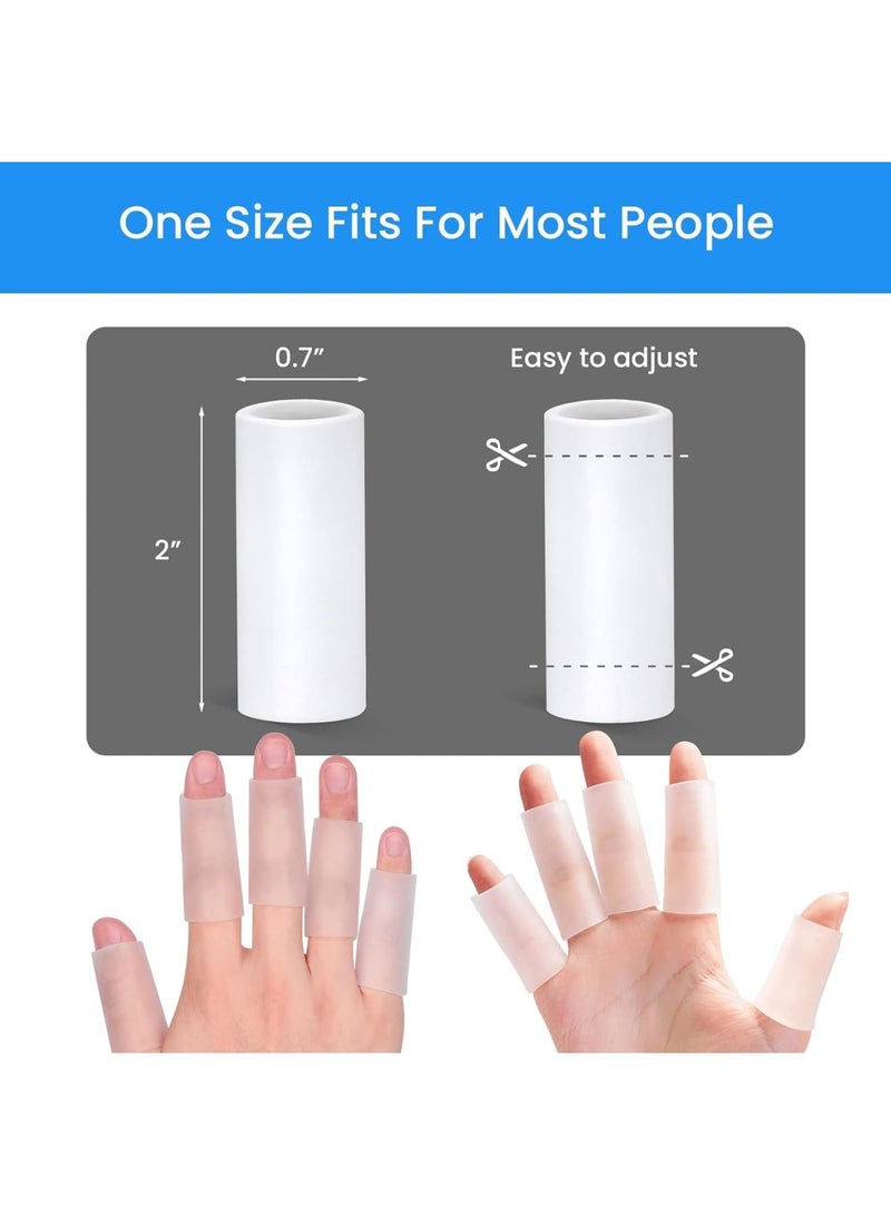 SYOSI 20 قطعة واقيات أصابع جل – أغطية أصابع سيليكون ناعمة لراحة الأصابع المتشققة، الفقاعات، الثآليل، والجلد السميك – قابلة للغسل، غير قابلة للانزلاق، دعم مبطن للأصابع للرجال والنساء - Image 5