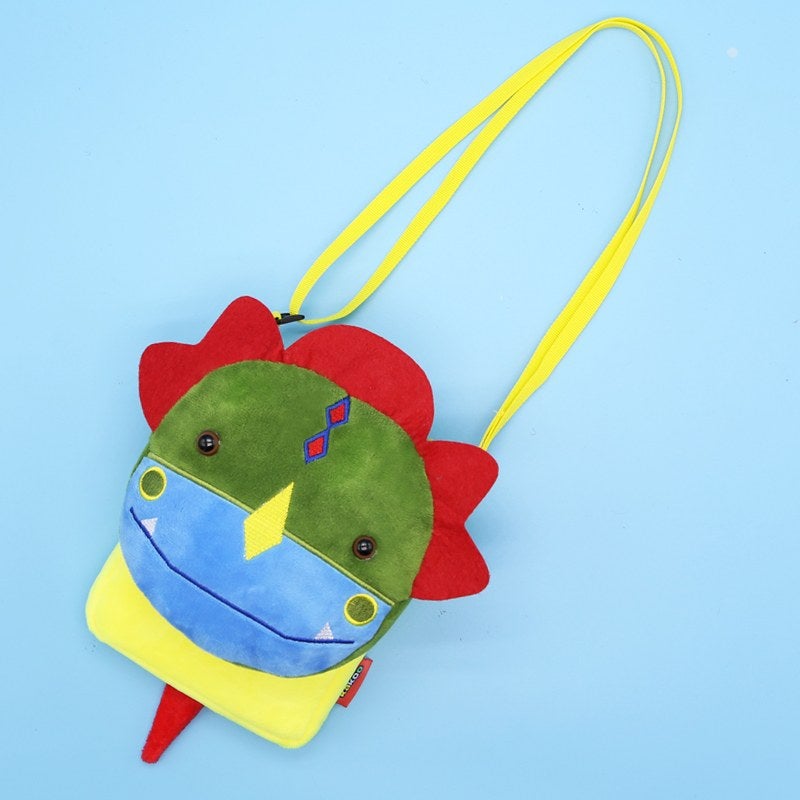 Plush Kids Crossbody Bag, Dinosaur Animal Design, Soft Lightweight Shoulder Bag for Daily Outings - Image 5