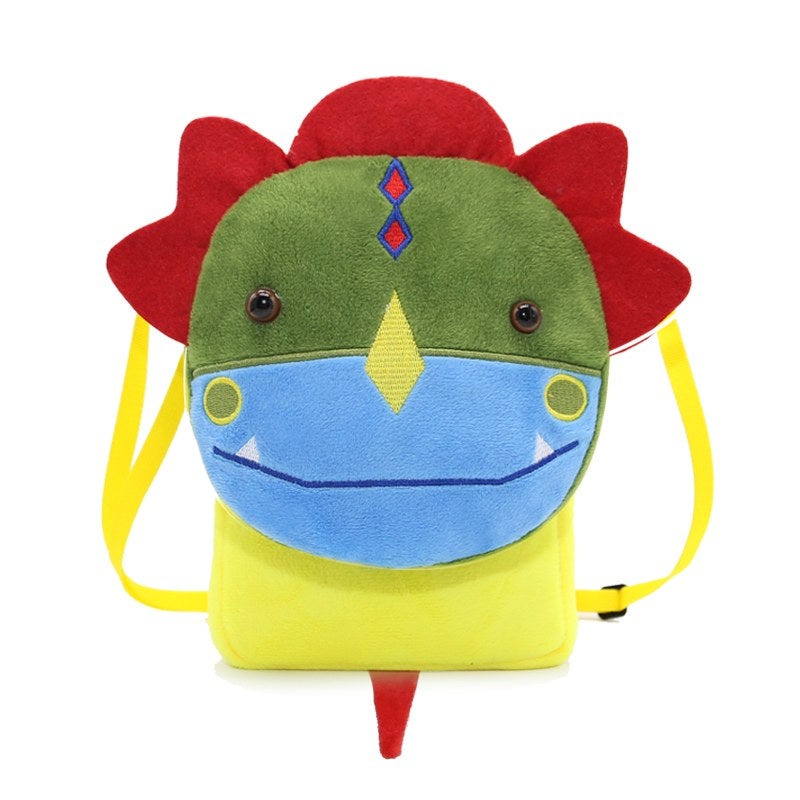 Plush Kids Crossbody Bag, Dinosaur Animal Design, Soft Lightweight Shoulder Bag for Daily Outings - Image 1