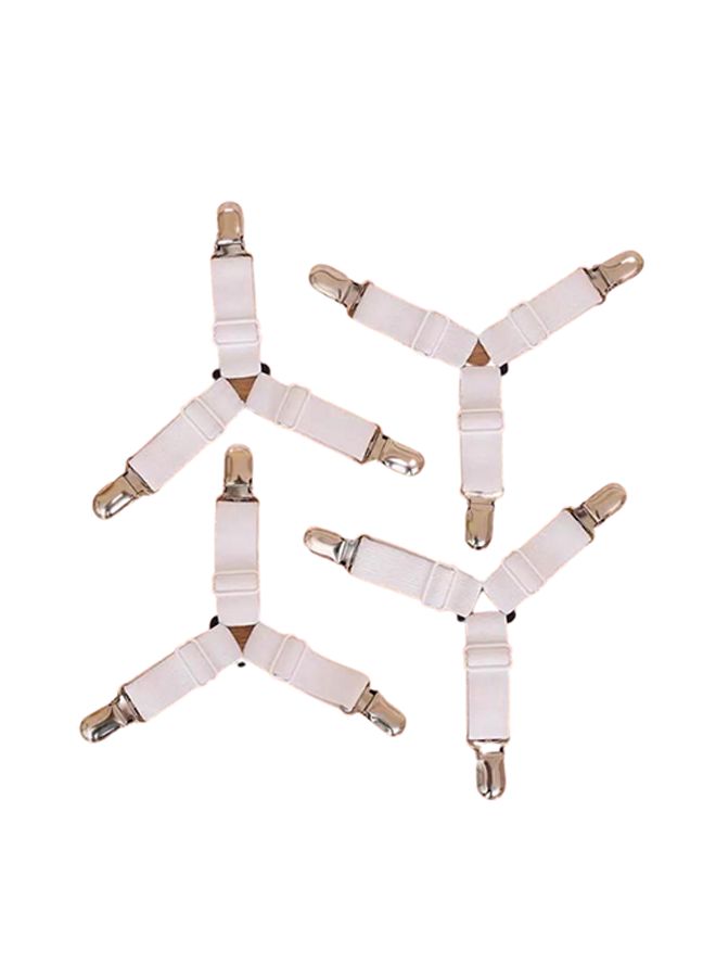8-Piece Adjustable Bed Sheet Fastener Set Cotton Black/White/Silver 8x(14x24)cm - Image 3