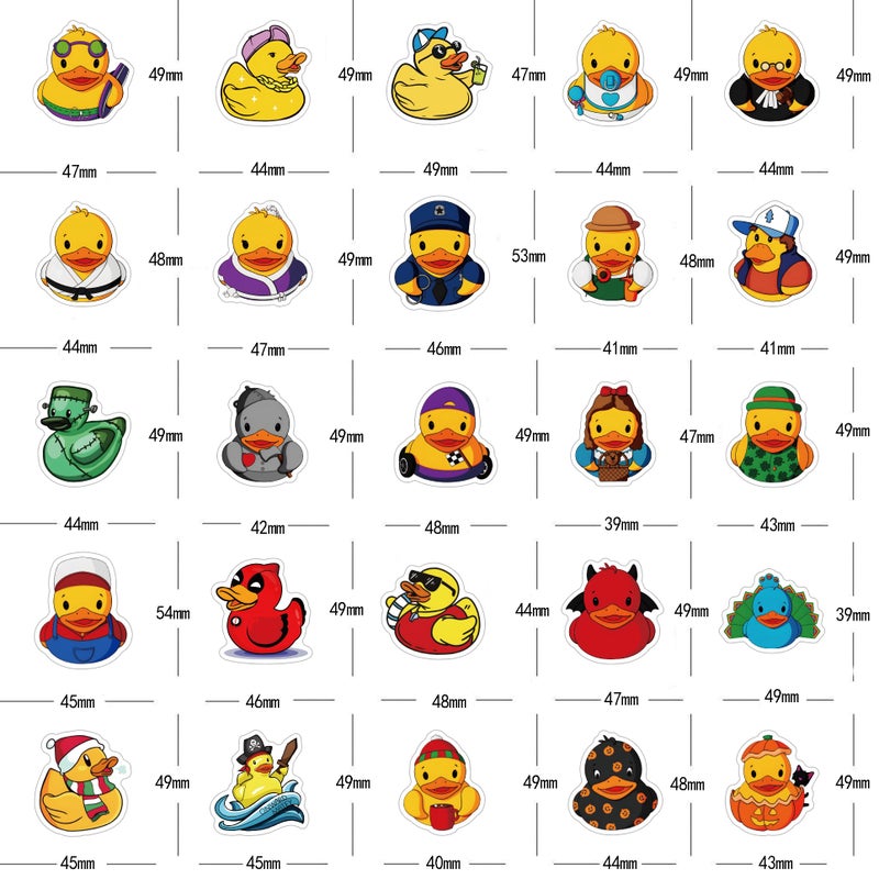YEESACG 69Pcs Rubber Duck Kawaii Waterproof Stickers Pack | Cute Animals Ducks Unlimited Cartoon Cool Deacls Graffiti Vinyl For Adults Water Bottle Skateboard Luggage Laptop Computer Phone - Image 2