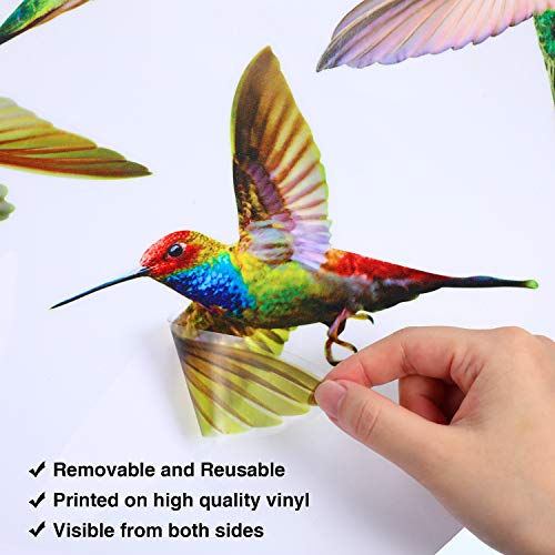 Blulu 6 Pieces Large Size Hummingbird Window Clings Anti-Collision Decals to Prevent Bird Strikes on Window Glass Non Adhesive Vinyl Cling Hummingbird Stickers(6 Pieces) - Image 3