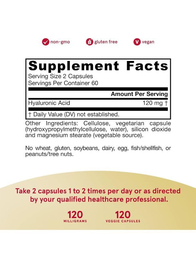 jarrow formulas Hyaluronic Acid 120 Veggies Caps - Image 2