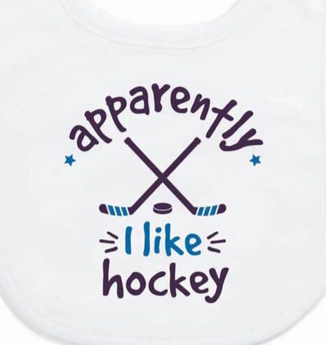 ChalkTalkSPORTS Hockey Baby & Infant Bib | Apparently, I like Hockey | Soft Microfiber Bib - Image 3