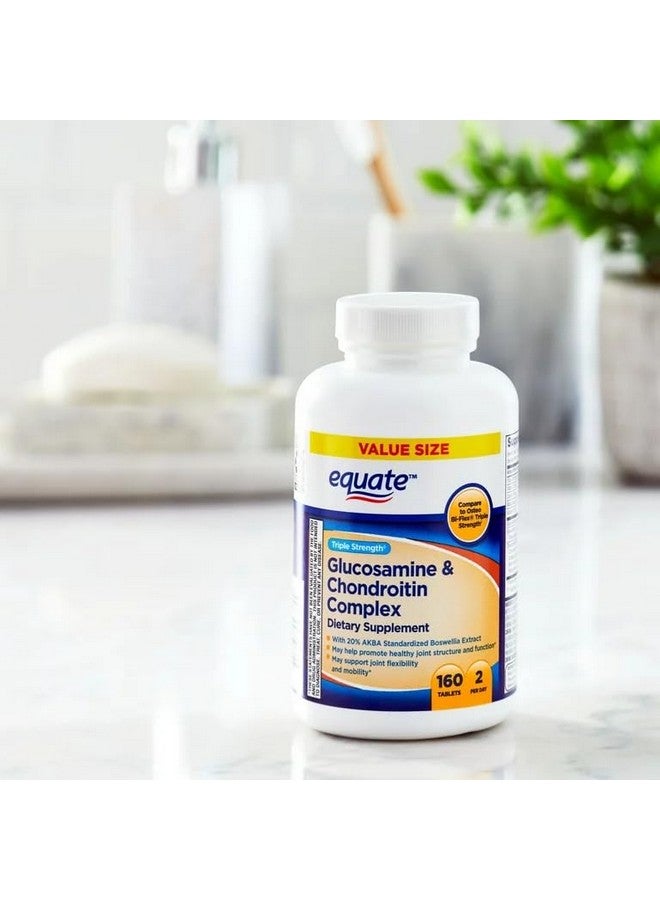Equate أقراص مكمل غذائي معقد الجلوكوزامين وكوندرويتين ثلاثي القوة، حجم اقتصادي، 160 حبة - Image 4
